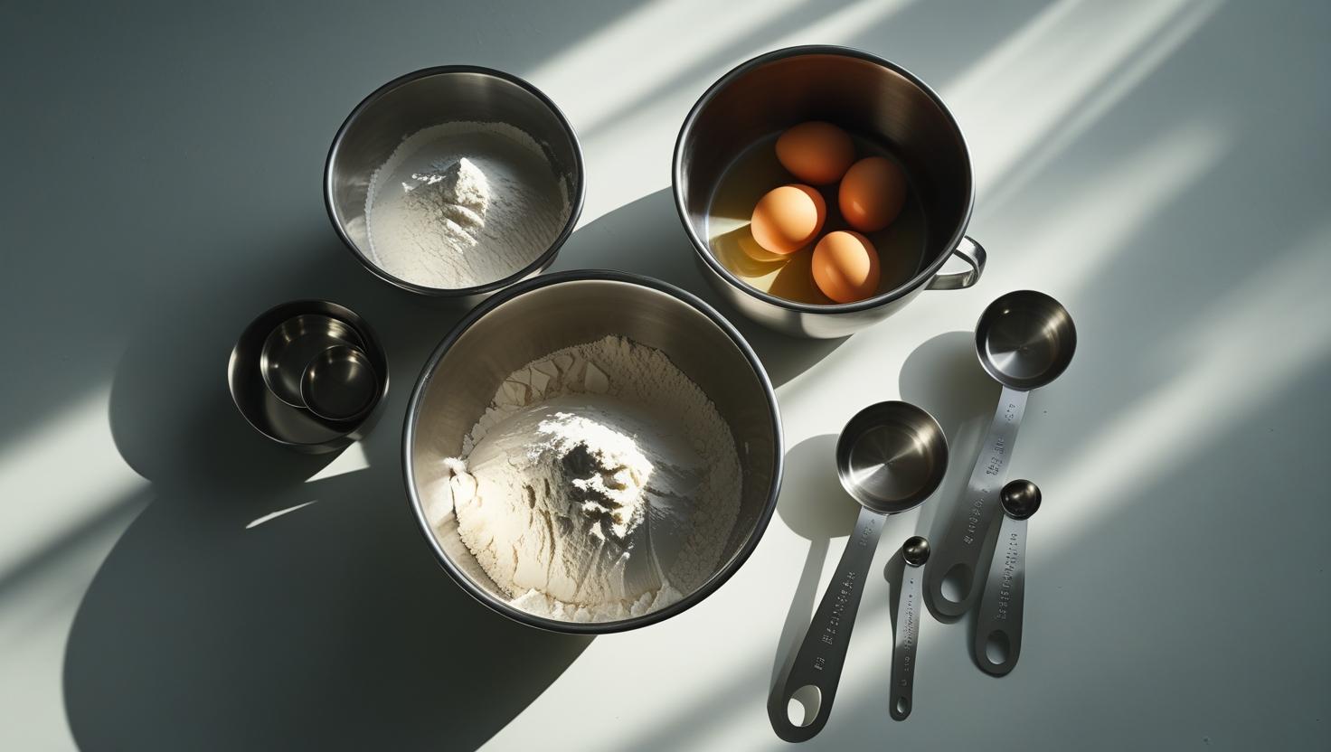 Nested stainless steel mixing