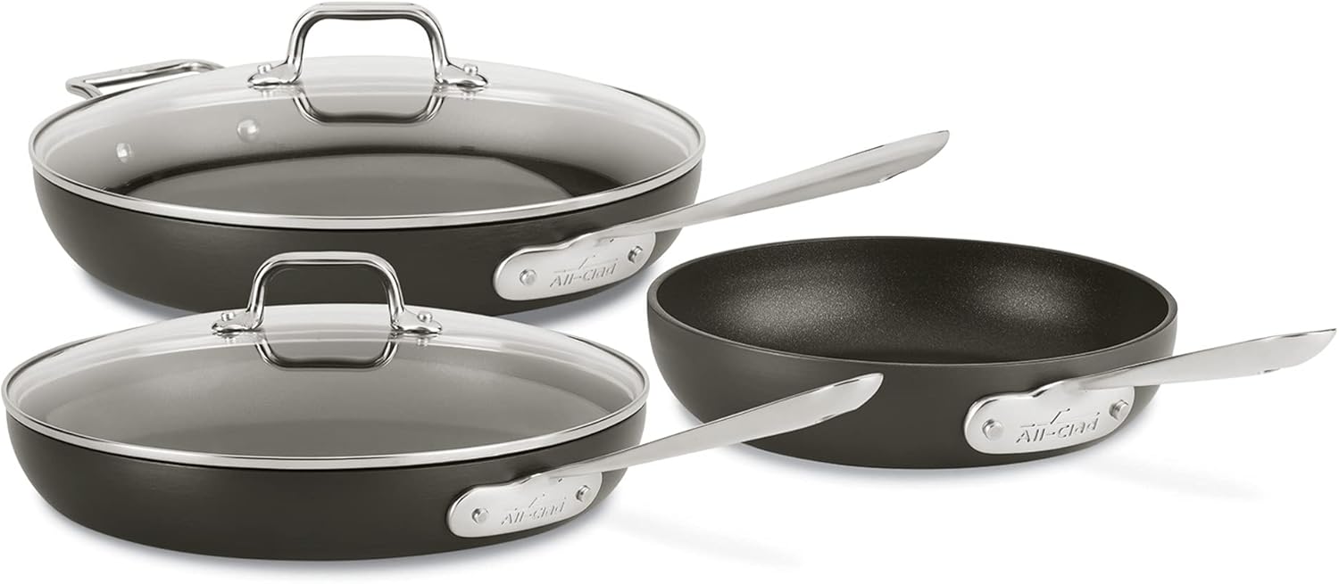 All-Clad HA1 Hard Anodized Nonstick Fry Pan Set