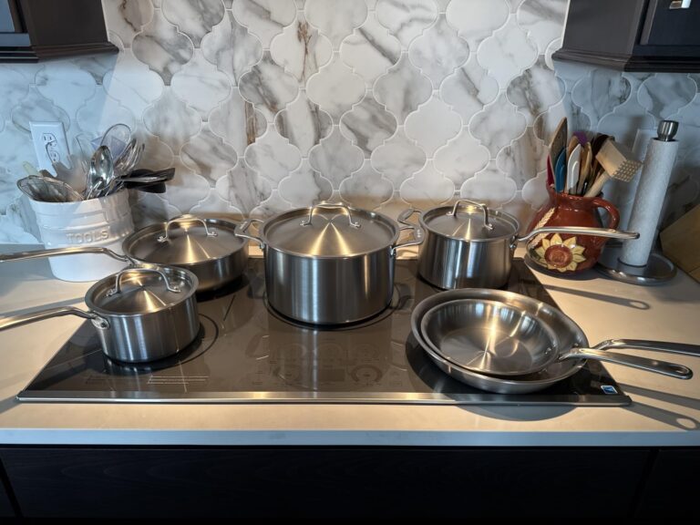 Pros: Superior even heating in 5-ply cookware set Oven safe stainless steel cookware to 800°F + induction compatible cookware Lifetime durability for professional grade cookware set Versatile stainless steel pots and pans for all meals Stunning design elevates stainless cookware for new kitchens Cons: Premium price (hunt must-have kitchen gadgets on sale 70% off) Learning curve vs. nonstick (stainless steel cookware vs nonstick) Heavier for light-duty users