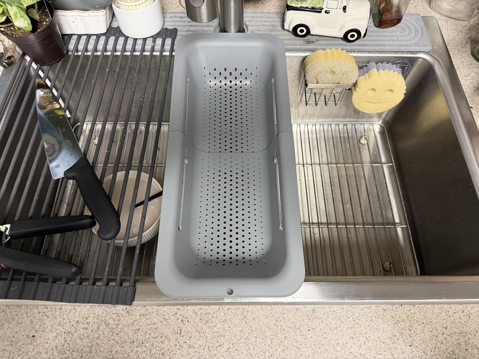 BLUE GINKGO Over the Sink Colander